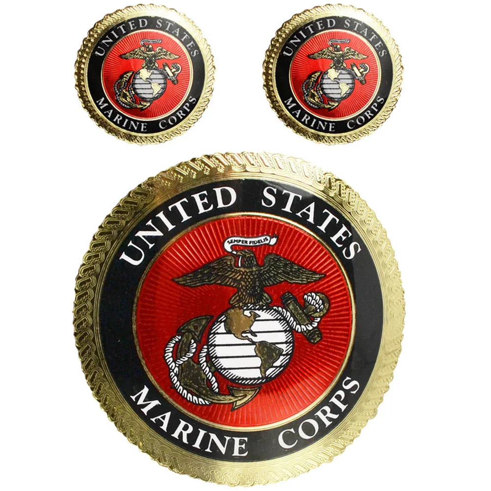 Image of Marine Corps Decal With Gold Foiling