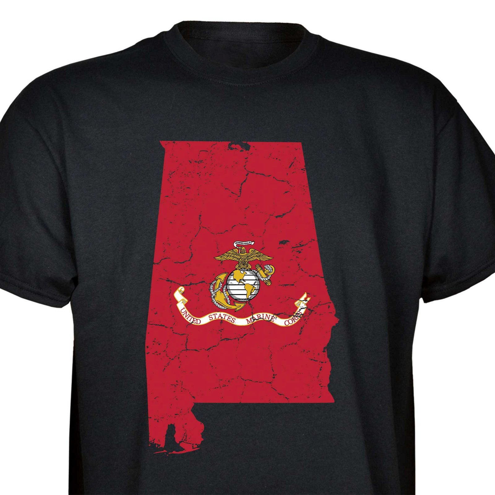 Image of Customizable USMC T-Shirt with Choose-your-State Option