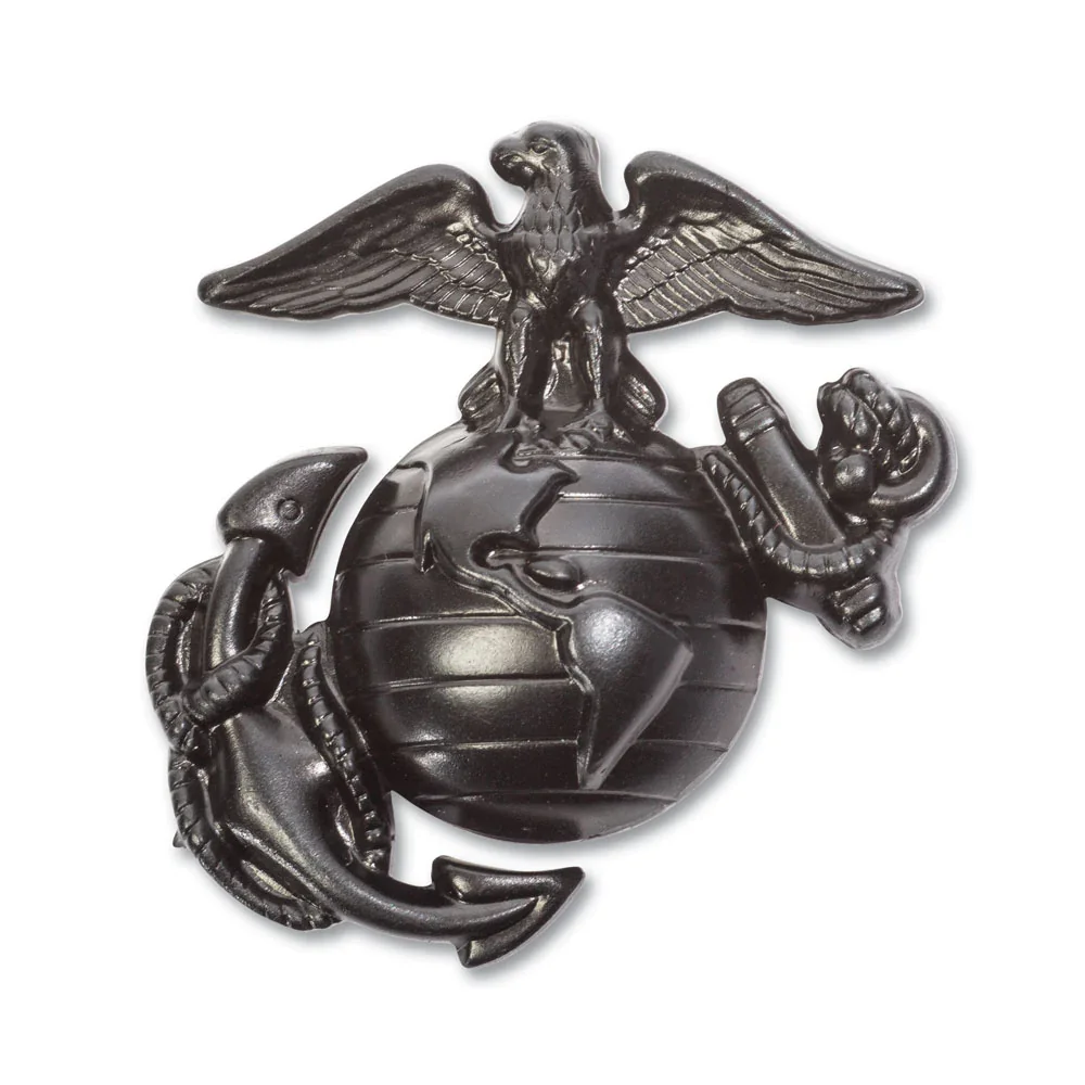 Image of Large Black Service Cap Eagle Globe and Anchor