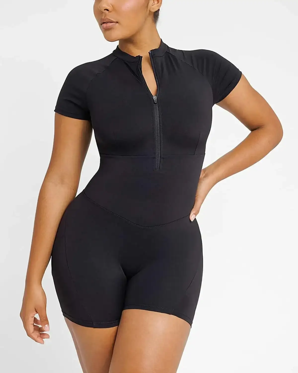 Image of AirSlim® Short Sleeve Zip Up Jumpsuit