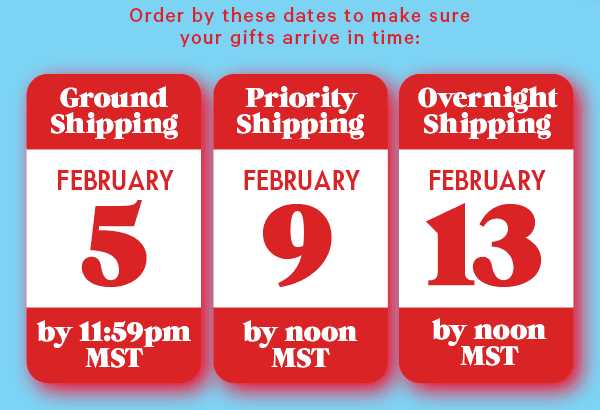 Shipping Cut Off Dates