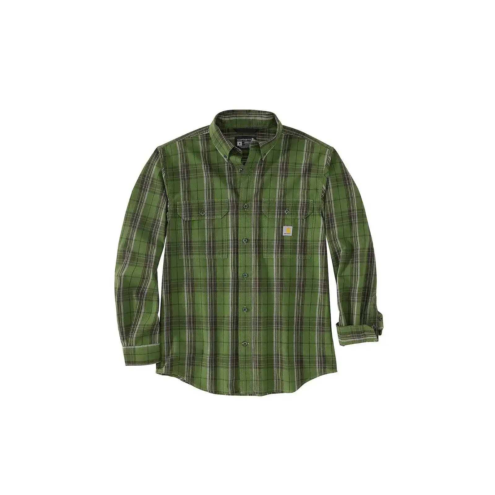 Carhartt Loose Fit Chambray Long Sleeve Plaid Chive 