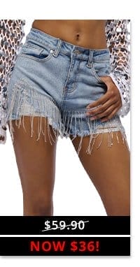 FRESH OUT THE RUNWAY RHINESTONE DENIM SHORT