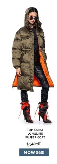 TOP KARAT LONGLINE PUFFER COAT