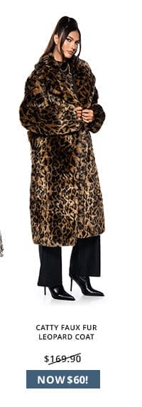 CATTY FAUX FUR LEOPARD COAT