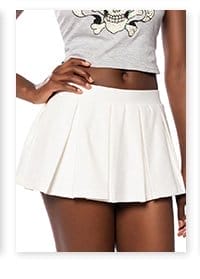 YOURS TRULY MICRO MINI SKORT IN WHITE