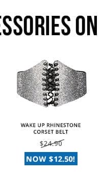 WAKE UP RHINESTONE CORSET BELT