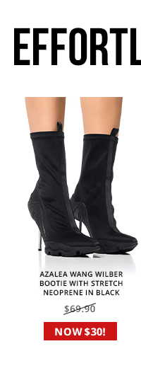 AZALEA WANG WILBER BOOTIE WITH STRETCH NEOPRENE IN BLACK