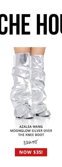 AZALEA WANG MOONGLOW SILVER OVER THE KNEE BOOT