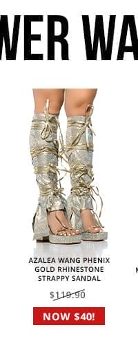 AZALEA PHENIX GOLD RHINESTONE STRAPPY SANDAL