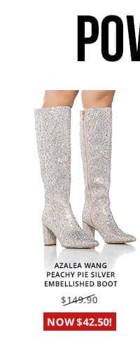 AZALEA WANG PEACHY PIE SILVER EMBELLISHED BOOT