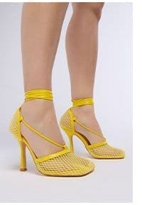 AZALEA WANG SKYLEE MESH SANDAL IN YELLOW