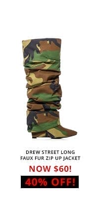 AZALEA WANG ZUMMA CAMO RUCHED WEDGE BOOT