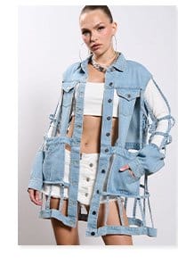 CUT IT OUT DENIM JACKET