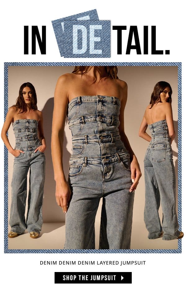 DENIM DENIM DENIM LAYERED JUMPSUIT