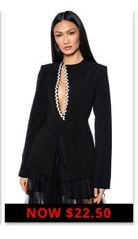 PEEK A BOO RHINESTONE ACCENT BLAZER