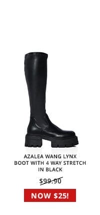 AZALEA WANG LYNX BOOT WITH 4 WAY STRETCH IN BLACK