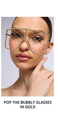 POP THE BUBBLY GLASSES IN GOLD