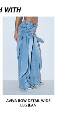 AVIVA BOW DETAIL WIDE LEG JEAN