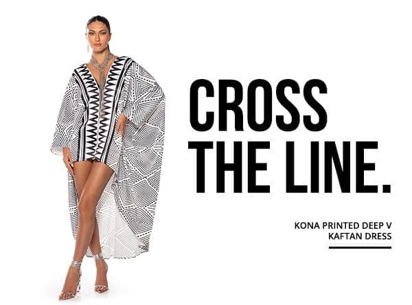 KONA PRINTED DEEP V KAFTAN DRESS