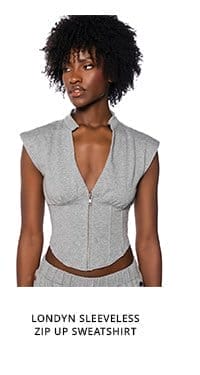 LONDYN SLEEVELESS ZIP UP SWEATSHIRT