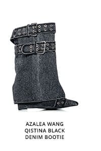 AZALEA WANG QISTINA BLACK DENIM BOOTIE