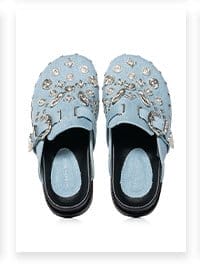 AZALEA WANG MOHSIN DENIM EMBELLISHED CLOG