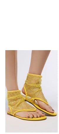 AZALEA WANG SHOSHONE YELLOW MESH SANDAL