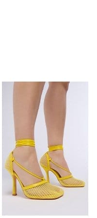 AZALEA WANG SKYLEE MESH SANDAL IN YELLOW