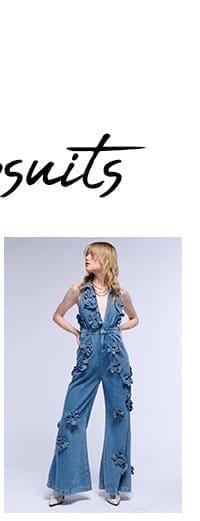 SHILOH FLORAL DENIM JUMPSUIT