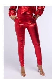 BIG BOOTY WINNIN HIGH WAIST FAUX LEATHER PANT IN RED