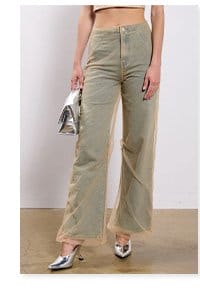 HOT AND DANGEROUS DENIM PANT WITH MESH