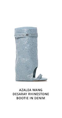 AZALEA WANG DESARAY RHINESTONE BOOTIE IN DENIM