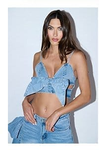 AVIVA DENIM BOW BRALETTE