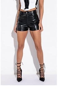 CALLIE FAUX LEATHER SHORT