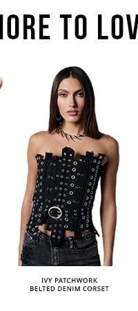 IVY PATCHWORK BELTED DENIM CORSET