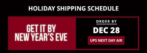 GET IT BY NEW YEAR'S EVE: ORDER BY DEC 28 (UPS NEXT DAY AIR)