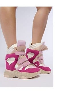 MARANTO CHUNKY PINK WEDGE HEEL SNEAKER