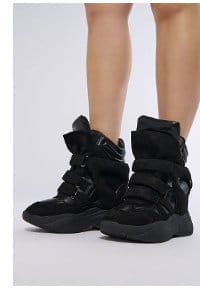 MARANTO CHUNKY BLACK WEDGE HEEL SNEAKER