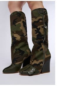 REPORTING FOR DUTY SENNA CAMO WEDGE HEEL BOOT