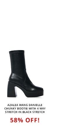 AZALEA WANG DANIELLE CHUNKY BOOTIE WITH 4 WAY STRETCH IN BLACK STRETCH