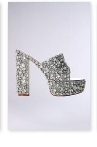 AZALEA WANG DARSI SILVER DIAMOND EMBELLISHED SANDAL