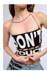 LOOK BUT DONT TOUCH HALTER NECK TOP