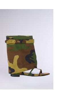 AZALEA WANG TORRE CAMO OPEN TOE SANDAL BOOT