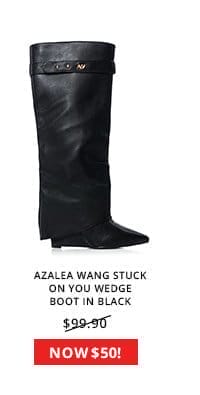 AZALEA WANG STUCK ON YOU WEDGE BOOT IN BLACK