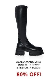 AZALEA WANG LYNX BOOT WITH 4 WAY STRETCH IN BLACK