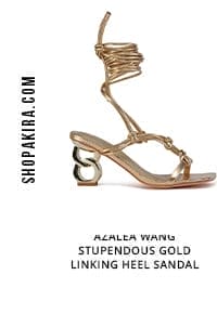 AZALEA WANG STUPENDOUS GOLD LINKING HEEL SANDAL