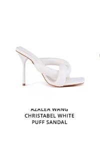 AZALEA WANG CHRISTABEL WHITE PUFF SANDAL