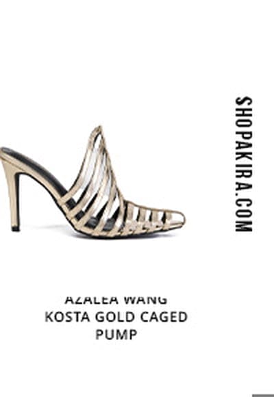 AZALEA WANG KOSTA GOLD CAGED PUMP