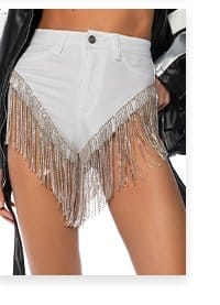 GONNA LOVE ME WATERFALL RHINESTONE DENIM SHORT